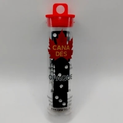 Tube de 5 dés à six faces 16mm - noir avec picots blancs | Jeux de cartes et de dés classiques