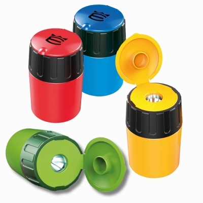 Taille-crayon 1 trou métal JUMBO avec couvercle | Taille-crayons