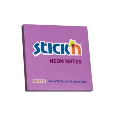 Feuillets adhésifs 100 feuilles 3x3 NÉON - Mauve | Papier,cahiers, tablettes, factures, post-it