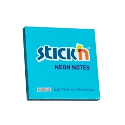 Feuillets adhésifs 100 feuilles 3x3 NÉON - Bleu | Papier,cahiers, tablettes, factures, post-it