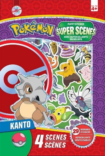 Super Scenes - Pokemon Kanto : avec autocollants en relief | 