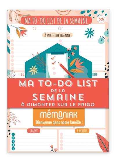 Ma to-do list de la semaine Mémoniak : bloc de 52 listes aimanté à compléter | 