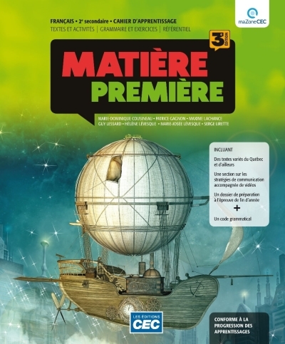 Matière première - Français 2e secondaire - Cahier d'apprentissage 2, 3e Éd. (Version papier) | 