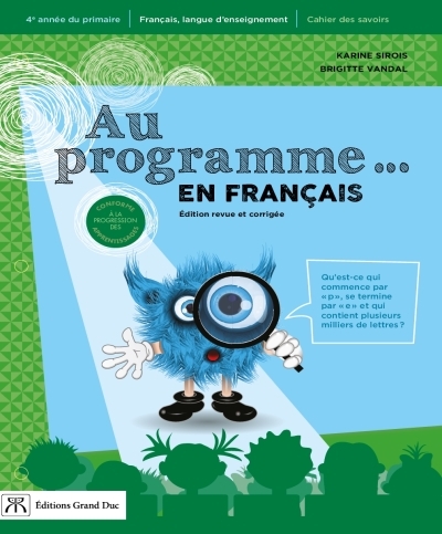 Au programme en français - Français 4e année - Cahier de l'élève 4 (Version papier) | 