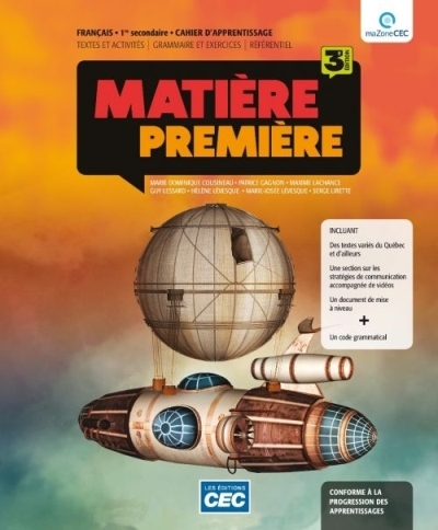 Matière Première - Cahier d'apprentissage 2, 3e Éd. + Une foule d'histoires 2 2e secondaire (Ensemble papier et numérique 1 an) | 