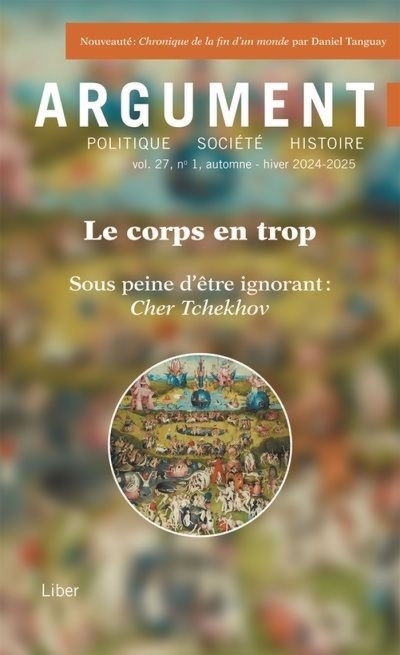 revue argument v27 no 01 : le corps en trop | Collectif