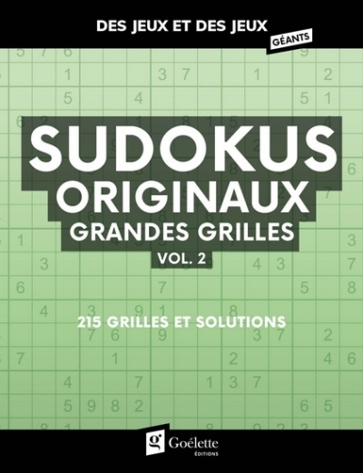sudokus originaux vol.2 grandes grilles | Collectif