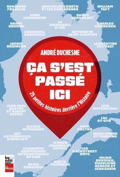 Ça s'est passé ici : 25 petites histoires derrière l'Histoire | Duchesne, André (Auteur)