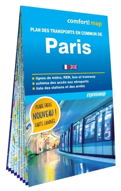 Plan des transports en commun de Paris - Carte grand format laminée | Collectif