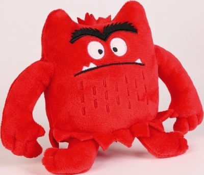 La couleur des émotions : mini peluche monstre rouge | Peluche et marionnette