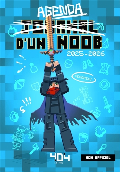 Agenda Journal d'un Noob 2025-2026 | Cube Kid (Auteur) | Au, Check-Fai (Illustrateur)