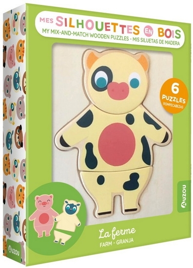 Coffret silouhette bois ferme | Puzzle en bois